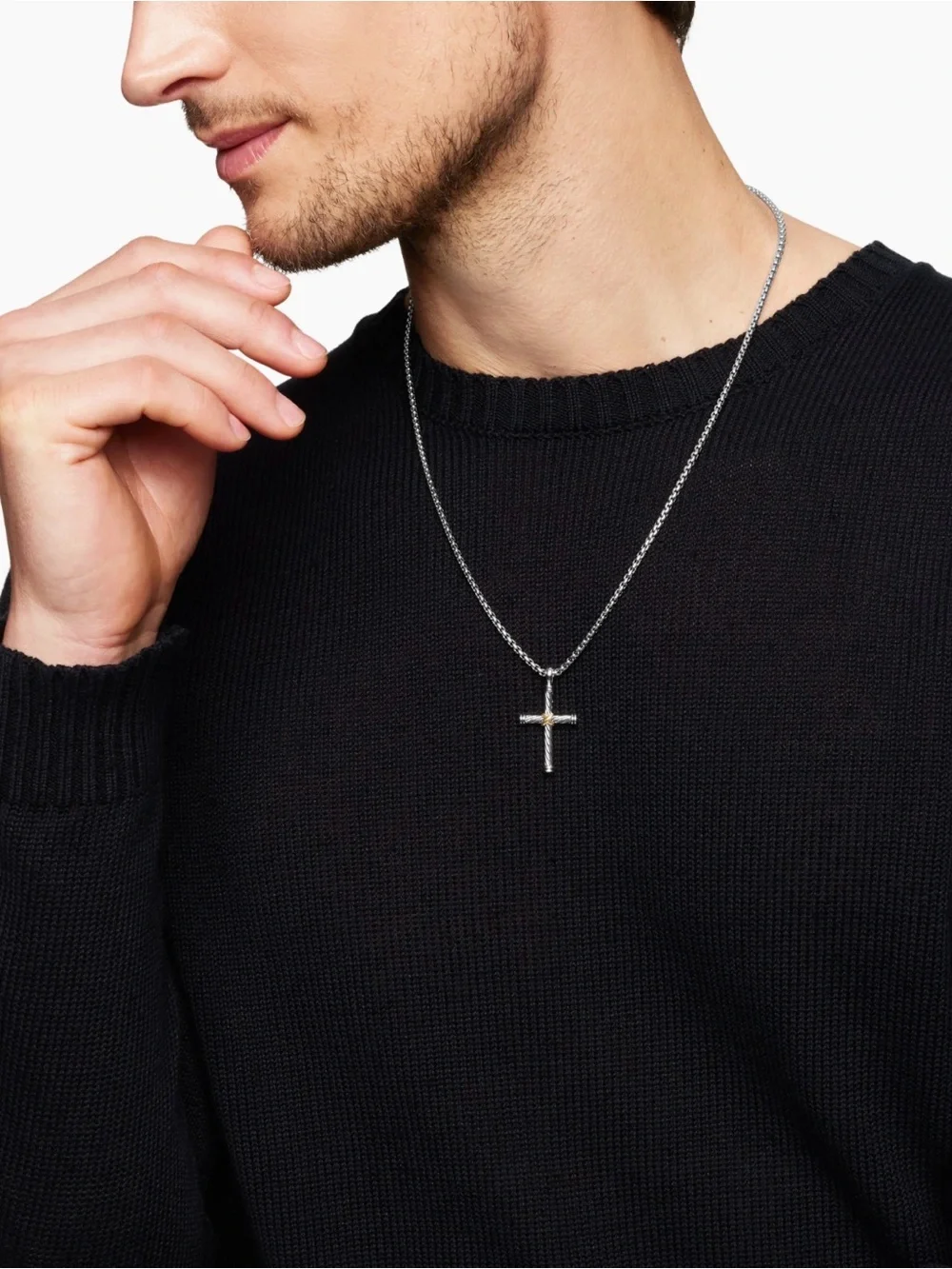 David Yurman Cable Cross Pendant with 20in DY Box Chain